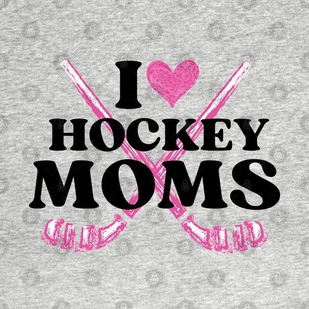 I Heart Hockey Moms White by Illustradise